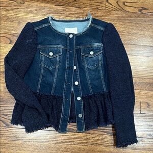 Rebecca Taylor Blue Denim and tweed peplum Jacket